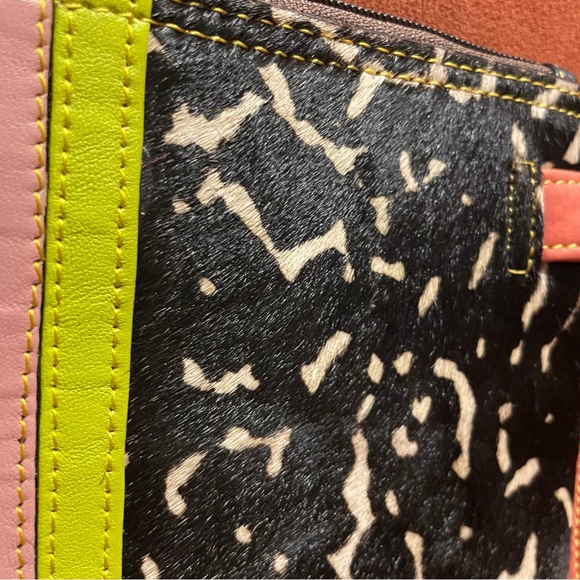 Folklore Couture Handmade Multicolor Leather And Hide Wallet Wristlet Clutch NWT - Picture 4 of 10